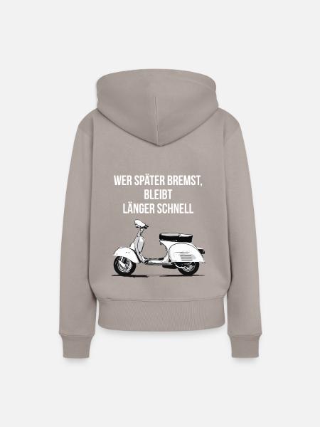 Motorroller Moped - Frauen Premium Bio Hoodie - Taupe