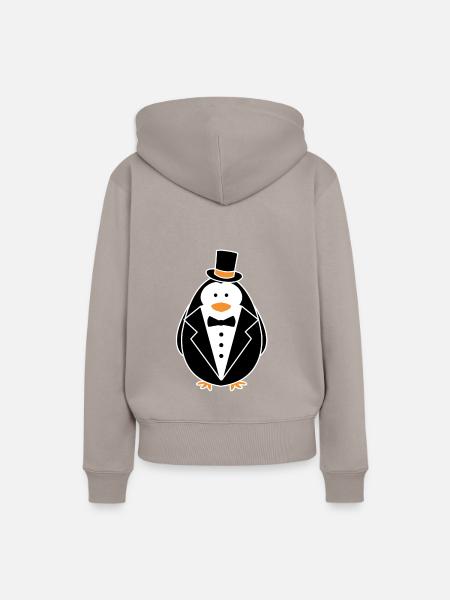 Pinguin Penguin - Frauen Premium Bio Hoodie - Taupe