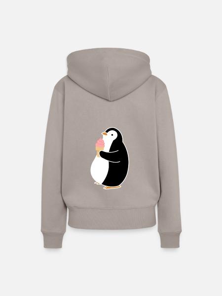 Pinguin Penguin - Frauen Premium Bio Hoodie - Taupe