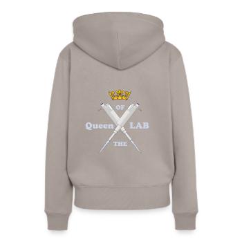 Reine du labo - Science Nerd - Sweat à capuche Premium bio Femme - taupe - Dos - Julia (174cm)