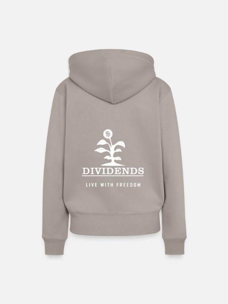 DIVIDENDS - LIVE WITH FREEDOM - Frauen Premium Bio Hoodie - Taupe