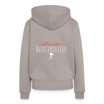 Contrôle radar officiel Vitesse - Sweat à capuche Premium bio Femme - taupe - Dos - Julia (174cm)