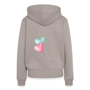 ballons - Sweat à capuche Premium bio Femme - taupe - Dos - Julia (174cm)