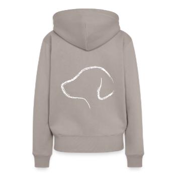 Hundekopf Silhouette retriever - Frauen Premium Bio Hoodie - Taupe - Hinten - Julia (174cm)