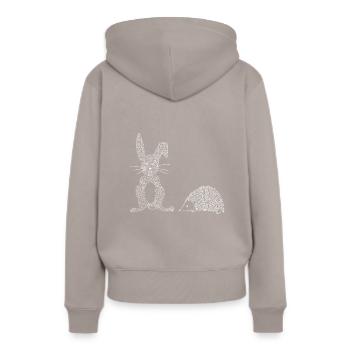 Lapin & Hérisson - Sweat à capuche Premium bio Femme - taupe - Dos - Julia (174cm)