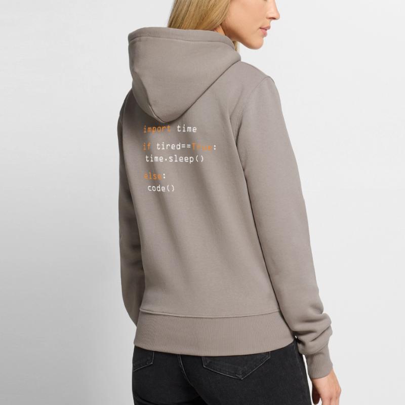 Python Code Import Sleep Tired Loop Frauen Premium Bio Hoodie