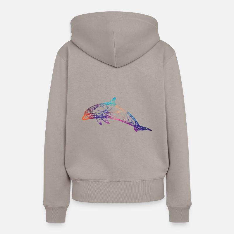 Dauphin 3D - Sweat à capuche Premium bio Femme - taupe