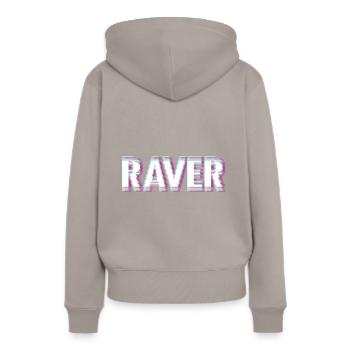 Raver - Sweat à capuche Premium bio Femme - taupe - Dos - Julia (174cm)