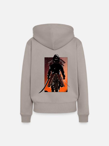 Samurai Hannya im Kapuzenpullover - Frauen Premium Bio Hoodie - Taupe