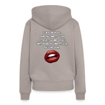 Überdurchschnittlich Attraktiv - Frauen Premium Bio Hoodie - Taupe - Hinten - Julia (174cm)