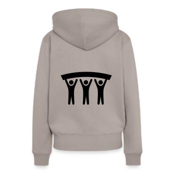 groupe de démonstration - Sweat à capuche Premium bio Femme - taupe - Dos - Julia (174cm)