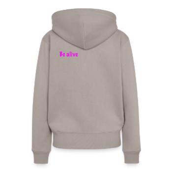 Be alive 2 - Women’s Premium Organic Hoodie - taupe - Back - Julia (174cm)