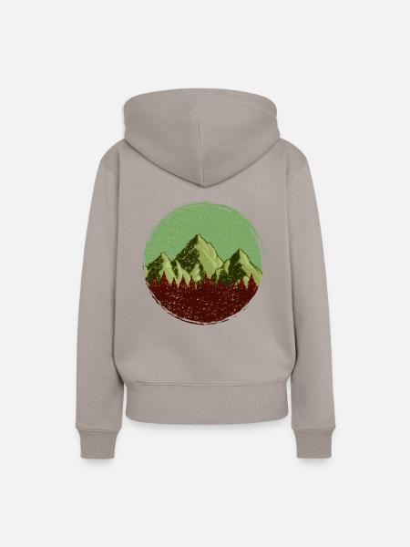 Berge Wald Symbol - Frauen Premium Bio Hoodie - Taupe