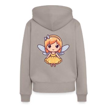 Fée Mignon Bébé Conte de fées - Sweat à capuche Premium bio Femme - taupe - Dos - Julia (174cm)