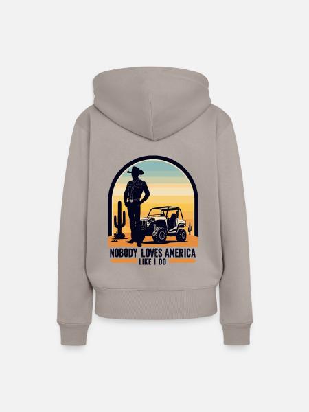 Amerika Liebhaber - Frauen Premium Bio Hoodie - Taupe