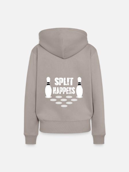 Split Happens weiss - Frauen Premium Bio Hoodie - Taupe