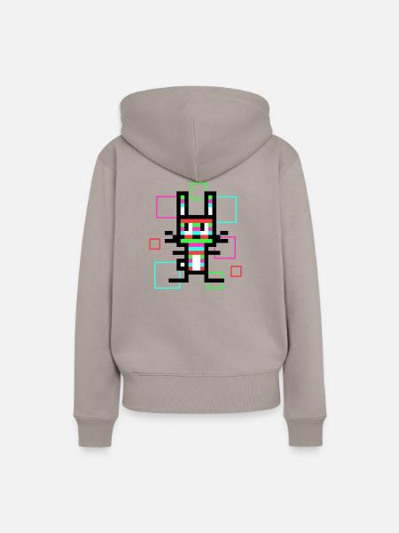 Regenbogen-Hase - Frauen Premium Bio Hoodie - Taupe