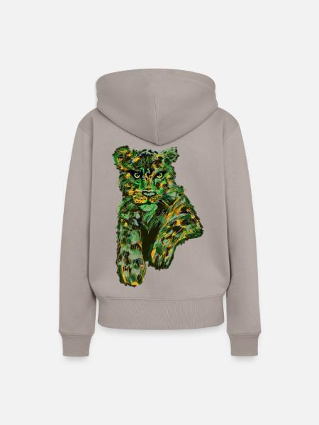 Leopard mal anders - Frauen Premium Bio Hoodie - Taupe