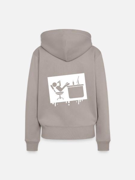 Büro drinking bürohumor - Frauen Premium Bio Hoodie - Taupe