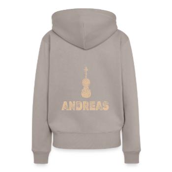Violoncelle Andreas - Sweat à capuche Premium bio Femme - taupe - Dos - Julia (174cm)