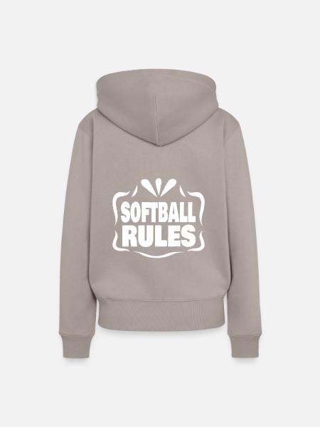 Perfect because Softball Rules - Frauen Premium Bio Hoodie - Taupe