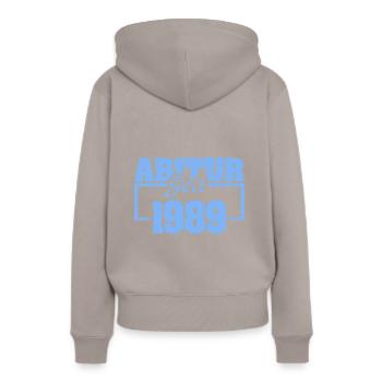 Abiturient 1989 - Frauen Premium Bio Hoodie - Taupe - Hinten - Julia (174cm)