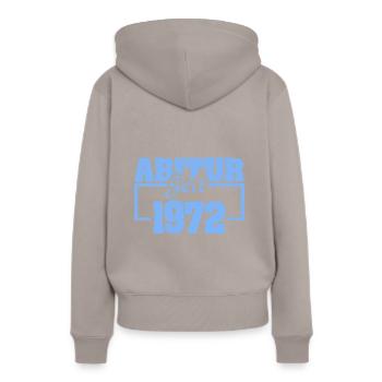 Abiturient 1972 - Frauen Premium Bio Hoodie - Taupe - Hinten - Julia (174cm)