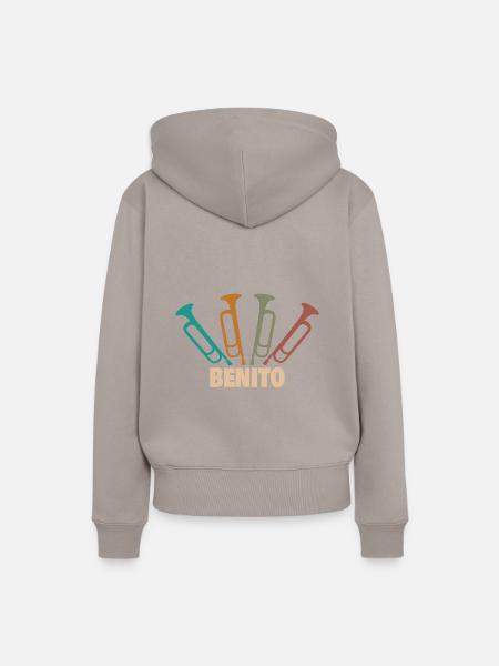 Blasinstrument Benito - Frauen Premium Bio Hoodie - Taupe