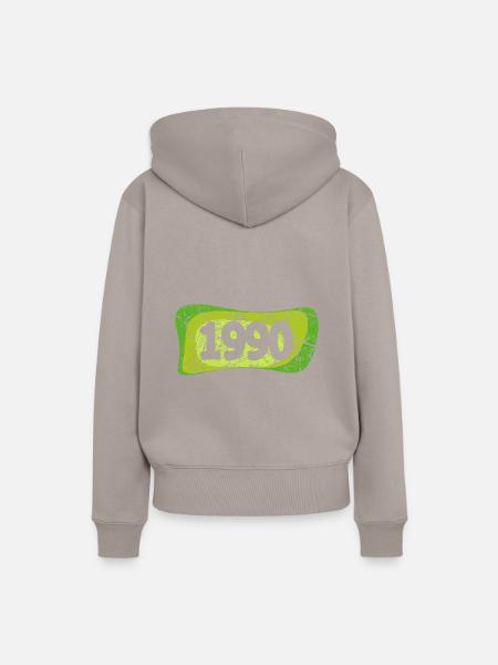 Jahr 1990 - Frauen Premium Bio Hoodie - Taupe