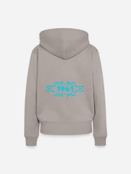 Geschenkidee 1961 - Frauen Premium Bio Hoodie - Taupe