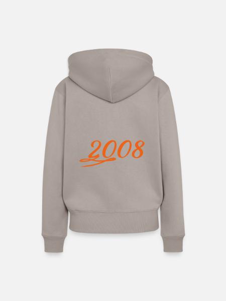 Jahr 2008 - Frauen Premium Bio Hoodie - Taupe