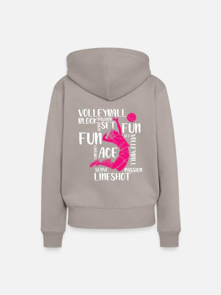 Volleyball Player Spike - Frauen Premium Bio Hoodie - Taupe