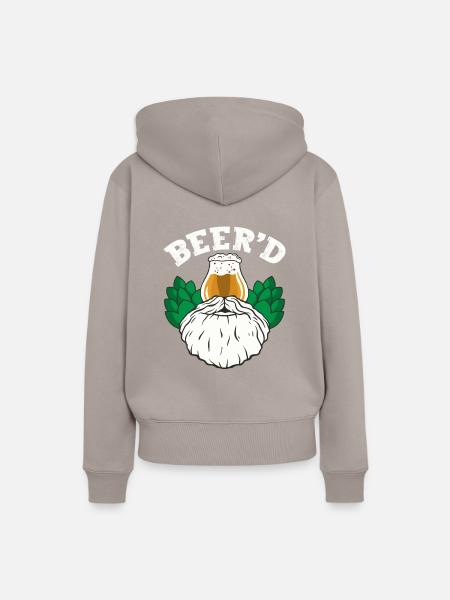 Funny Pun Beer'd - Frauen Premium Bio Hoodie - Taupe