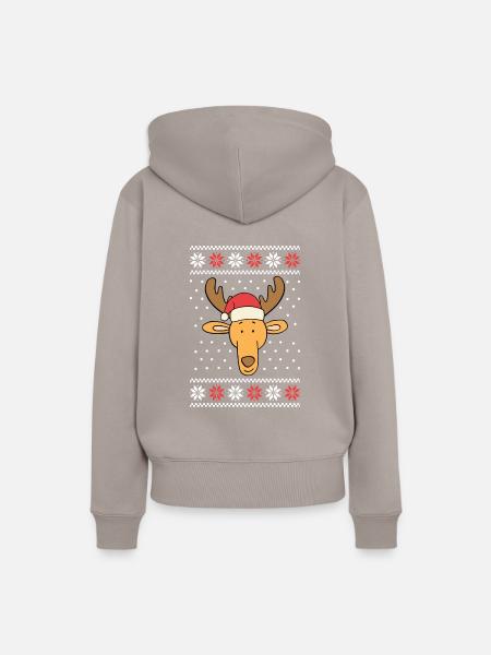 Cute Reindeer - Frauen Premium Bio Hoodie - Taupe