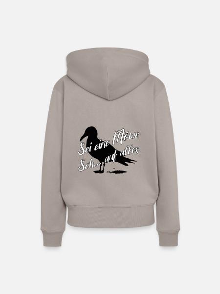 Sei eine Möwe scheiss auf alles. Möwensilhouette - Frauen Premium Bio Hoodie - Taupe