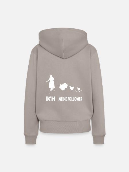 Hühner Bäuerin Bauernhof Frauen Follower - Frauen Premium Bio Hoodie - Taupe