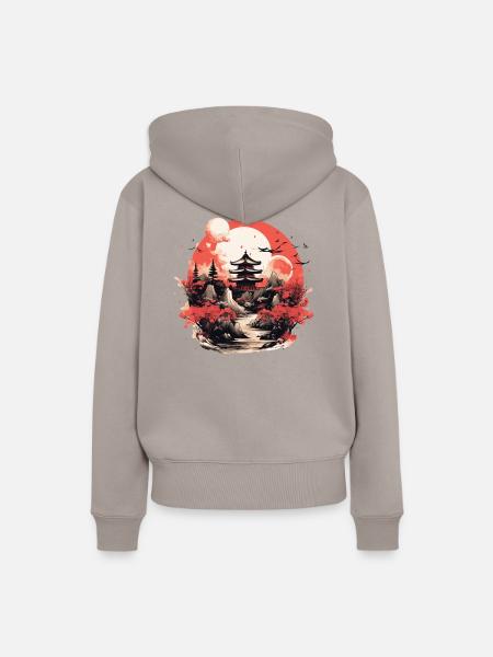 Old Japan - Frauen Premium Bio Hoodie - Taupe