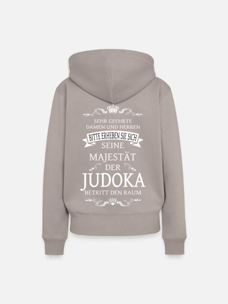 Seine Majestät der Judoka betritt den Raum - Frauen Premium Bio Hoodie - Taupe