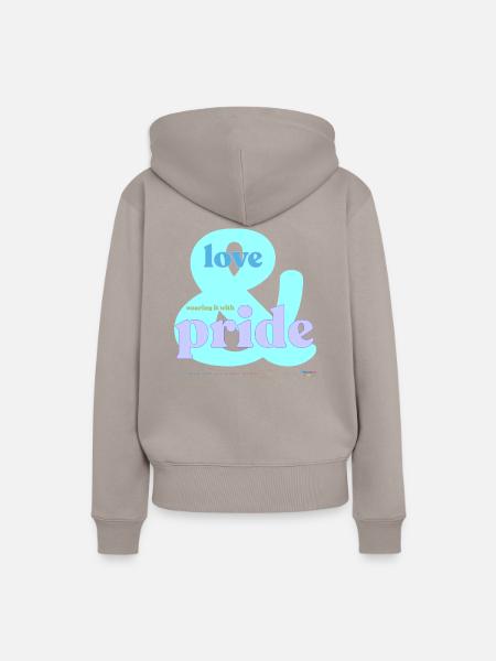 Stolz Eisblau - Frauen Premium Bio Hoodie - Taupe