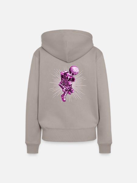 Basketball Astronaut - Frauen Premium Bio Hoodie - Taupe