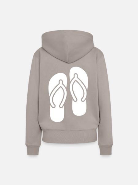 Badelatschen icon - Frauen Premium Bio Hoodie - Taupe