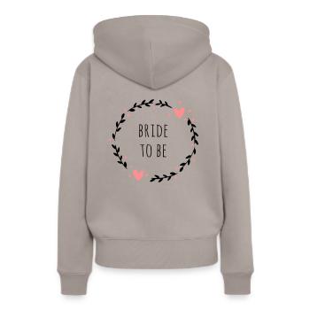 Bride to be | JGA - Sweat à capuche Premium bio Femme - taupe - Dos - Julia (174cm)