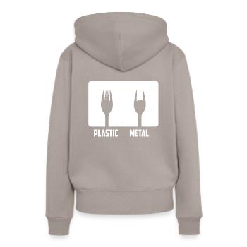 Cadeau de danse headbang - Sweat à capuche Premium bio Femme - taupe - Dos - Julia (174cm)