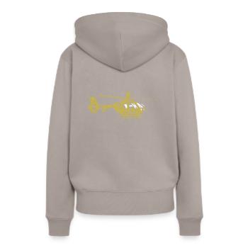 Aviation aviation aviation héli alphabet pour pilote - Sweat à capuche Premium bio Femme - taupe - Dos - Julia (174cm)