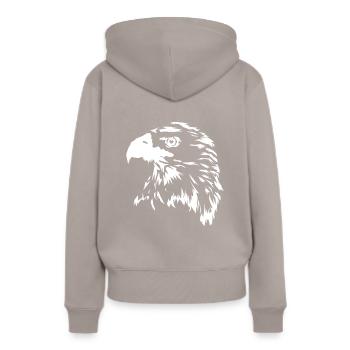 Aigle en blanc - Sweat à capuche Premium bio Femme - taupe - Dos - Julia (174cm)
