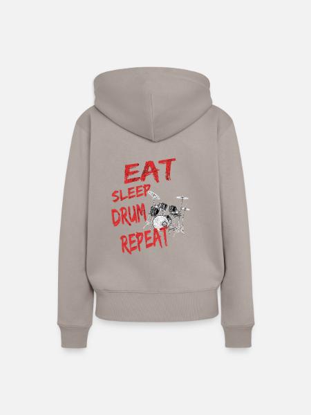 DRUM SCHLAGZEUG SPRUCH - Frauen Premium Bio Hoodie - Taupe