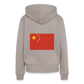 Drapeau de la Chine, drapeau de la Chine, drapeau de la Chine, drapeau - Sweat à capuche Premium bio Femme - taupe - Dos - Julia (174cm)