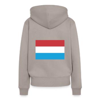 Drapeau Du Luxembourg Pavillon Luxembourg - Sweat à capuche Premium bio Femme - taupe - Dos - Julia (174cm)