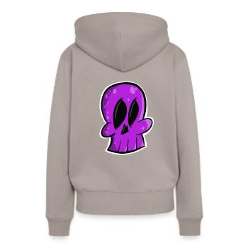 Conception de crâne - Sweat à capuche Premium bio Femme - taupe - Dos - Julia (174cm)