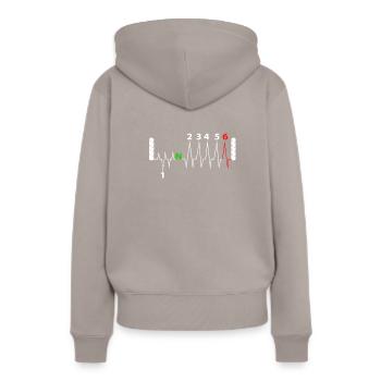 Motorrad Gangschaltung Motorradfahrer Bike Geschen - Frauen Premium Bio Hoodie - Taupe - Hinten - Julia (174cm)